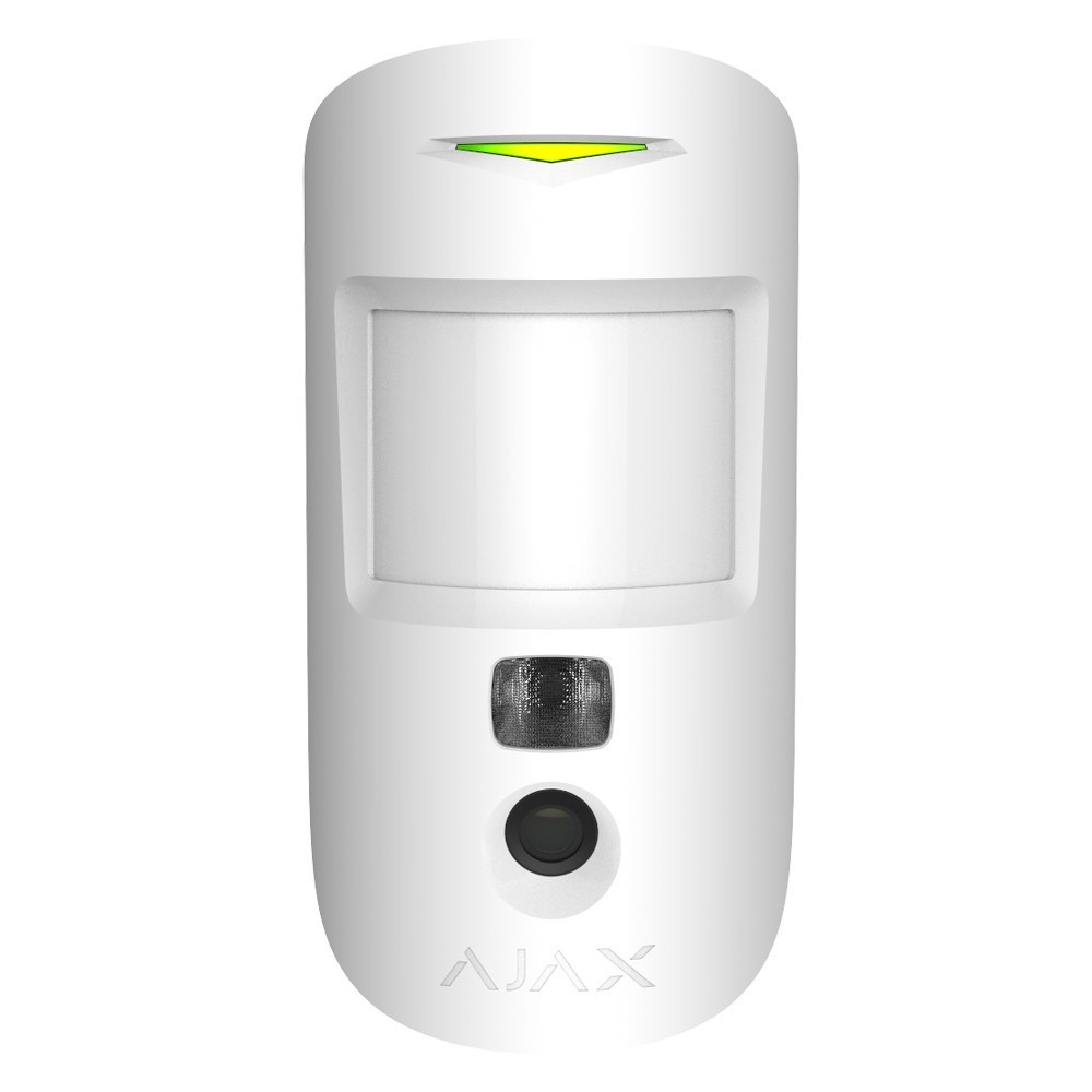 AJAX 42820.23.WH3 Wireless Motion Detector with Visual Alarm Verification and Pet Immunity, White