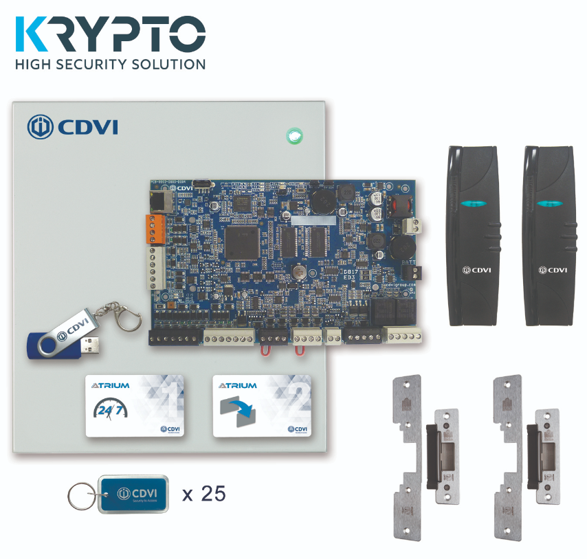 CDVI KRYPTO KIT 2xK1 + 2DOOR STRIKE