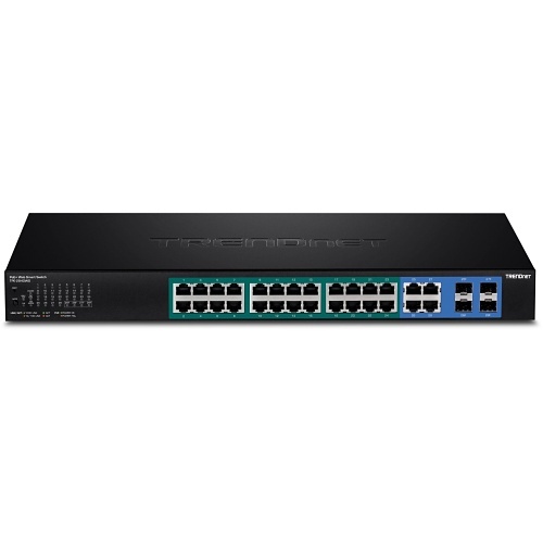 TRENDnet 28-Port Gigabit Web Smart PoE+ Switch, 56Gbps