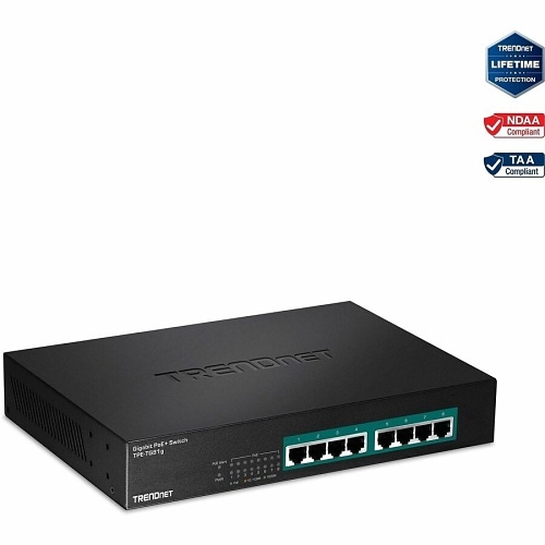 TRENDnet TPE-TG81G 8-Port Gigabit GREENnet PoE+ Switch, 16Gb