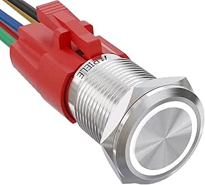 Bouton poussoir à loquet 16 mm 12 V CC 