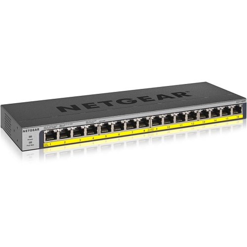 NETGEAR GS116PP 16-Port Gigabit Ethernet High-Power Unmanaged PoE+ Switch with FlexPoE (183W)