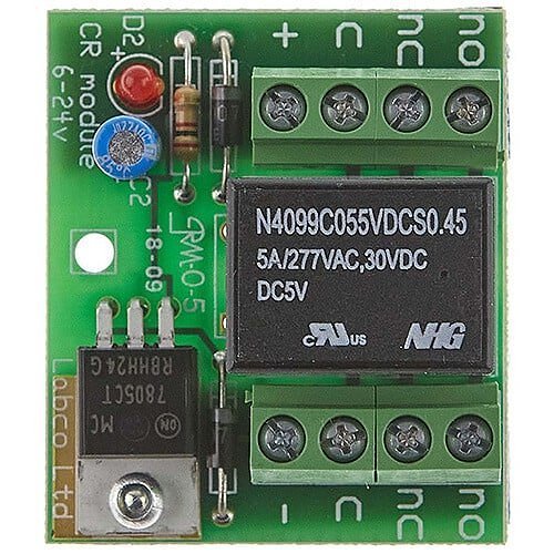 Labco CR624-5 Control Relay Board 6 to 24VDC with a DPDT Con
