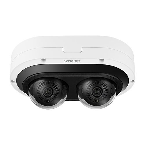 Caméra dôme IP multidirectionnelle Hanwha 6MPx2 canaux