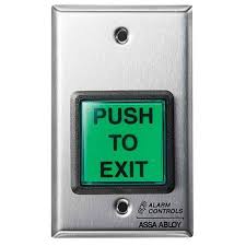 TS-2 Request-to-Exit Station, 2" Green Square Push Button, S
