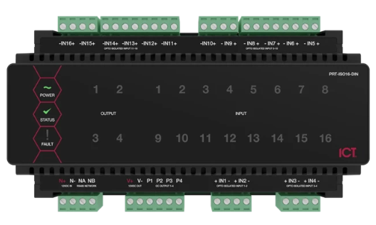 ICT Protege DIN Rail 16 Isolated Zone Input Expander (elevator destination reporting)