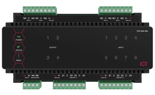 ICT Protege DIN Rail 8 input and 4 output expander