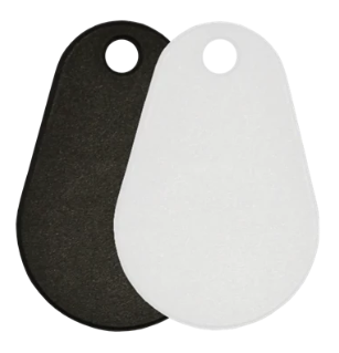 ICT Mifare® 13.56 Mhz/HID Prox 125 Khz  Key Tag, Black Teardrop (S50/1K)