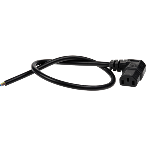 MAINS CABLE ANGL C13-OPN 0.5M