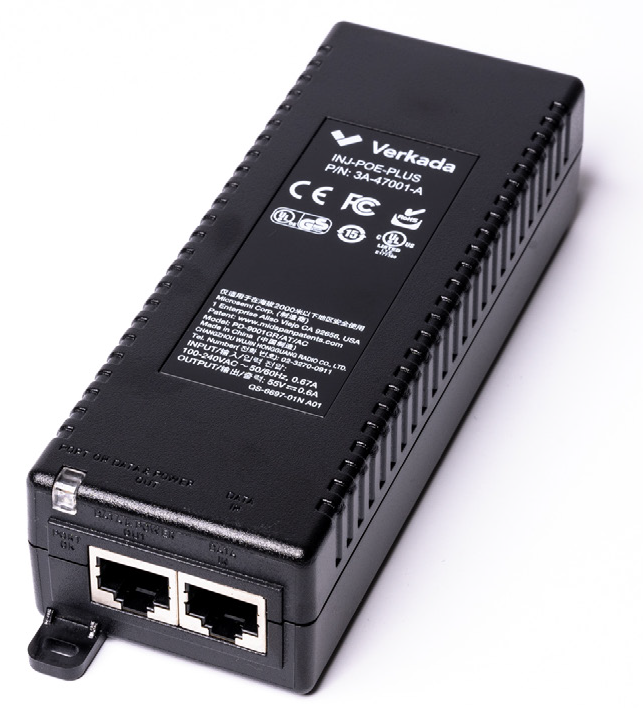 Verkada PoE Plus (802.3at) Injector, GigE